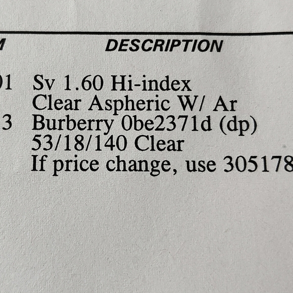 New Burberry Transparent Frame BE2371D - Picture 15 of 16